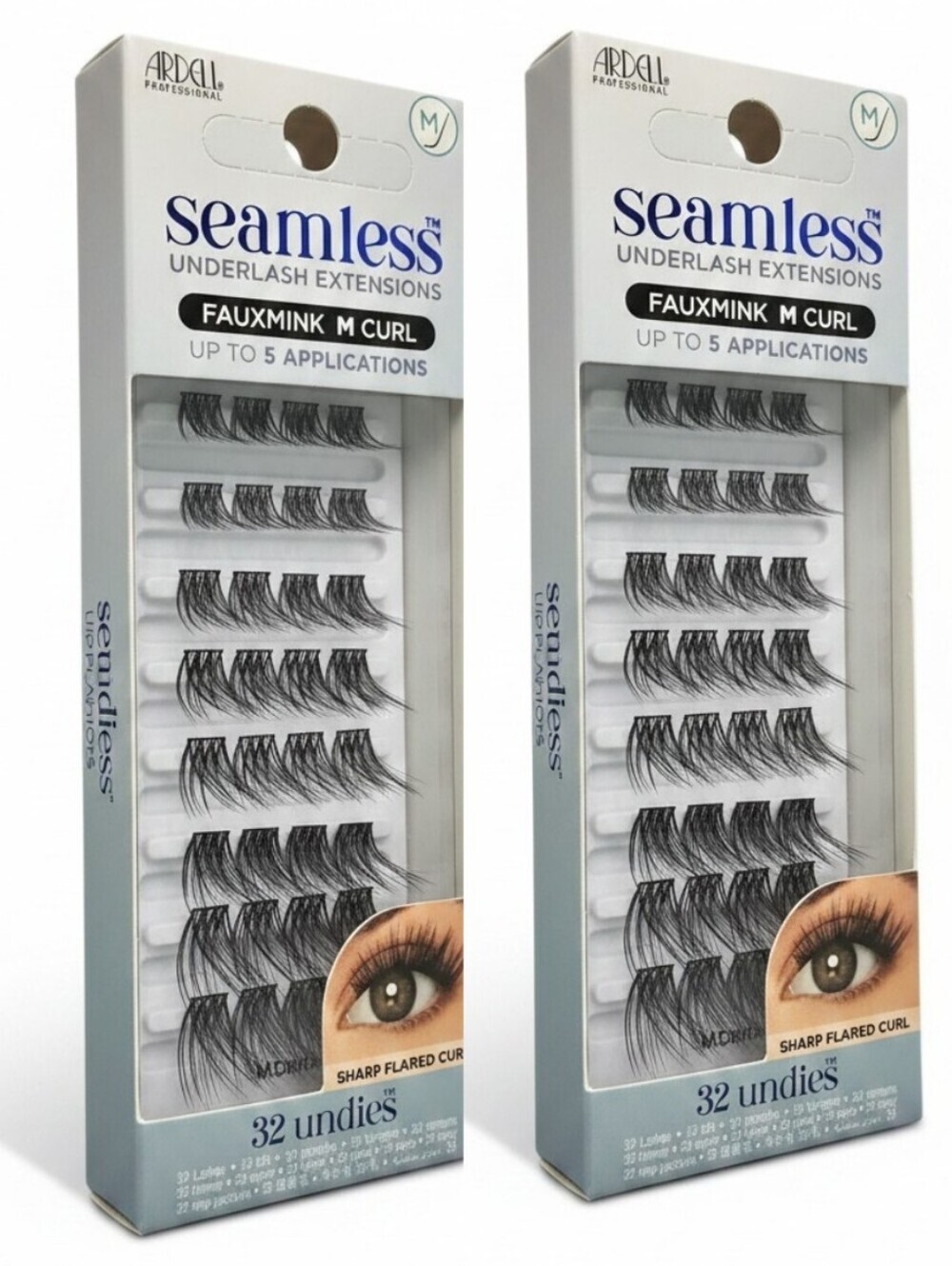 NWT Ardell Seamless Faux Mink M Curl Underlash Extensions Bundle 2 Packs